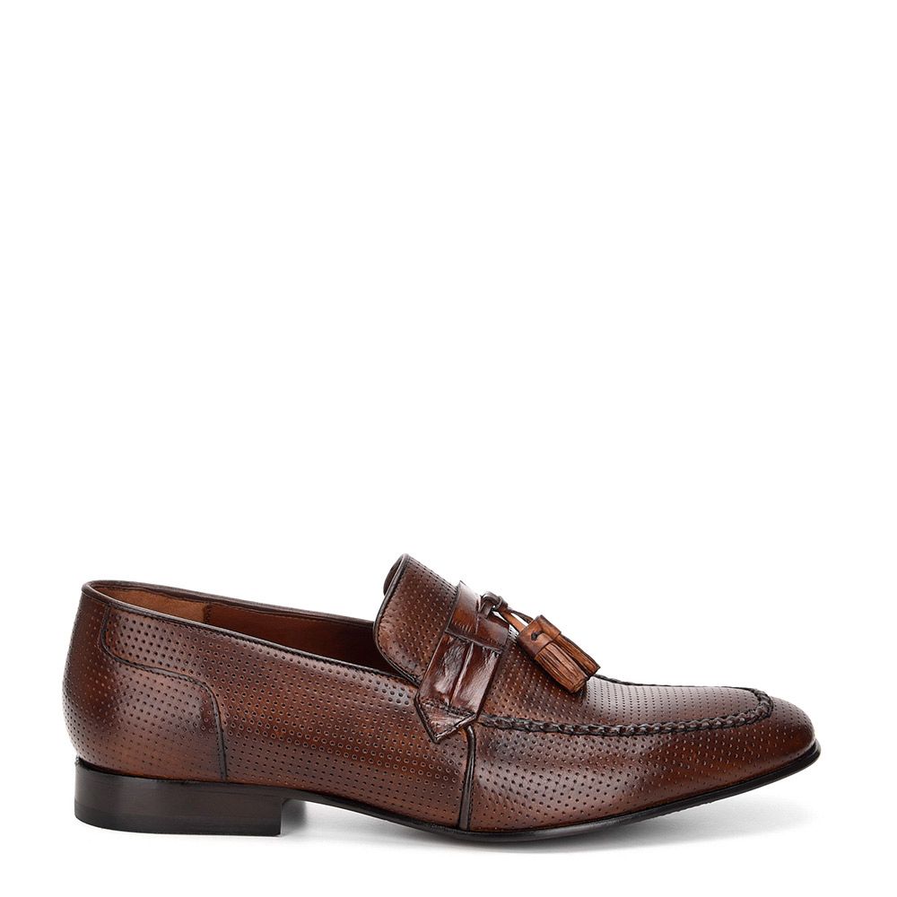 1X4TVLP - Cuadra almond casual fashion leather tassel loafers for men-Kuet.us