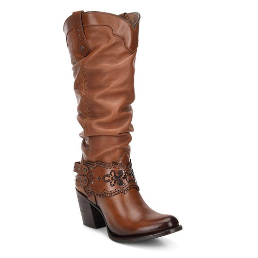 1Z01RS - Cuadra golden casual fashion cowboy leather boots for women-Kuet.us