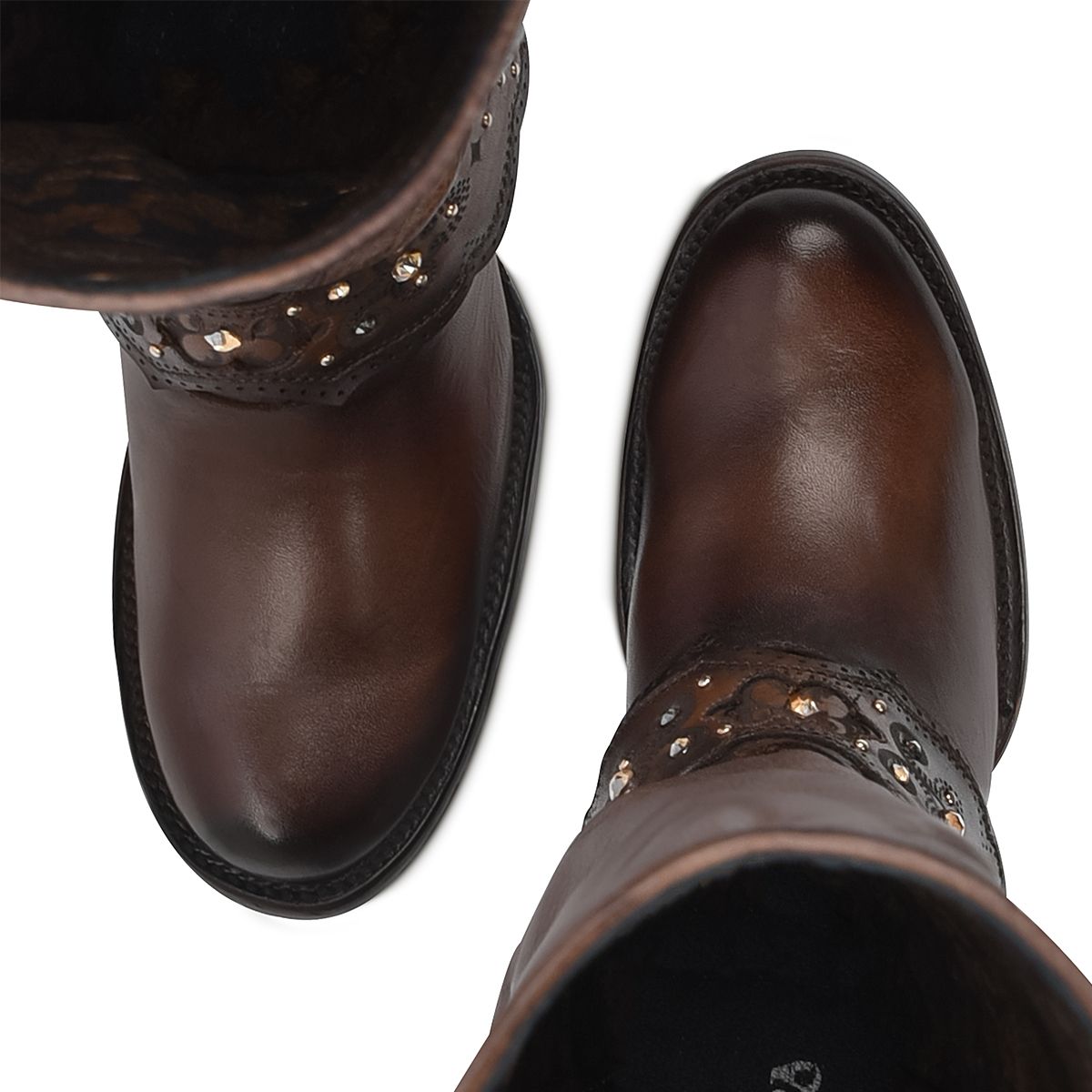 1Z41RS - Cuadra mocha casual fashion cowboy leather boots for women-CUADRA-Kuet-Cuadra-Boots