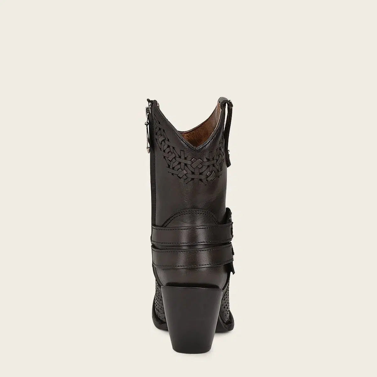 1Z42PH - Cuadra black python skin cowgirl ankle boots for women-Kuet.us