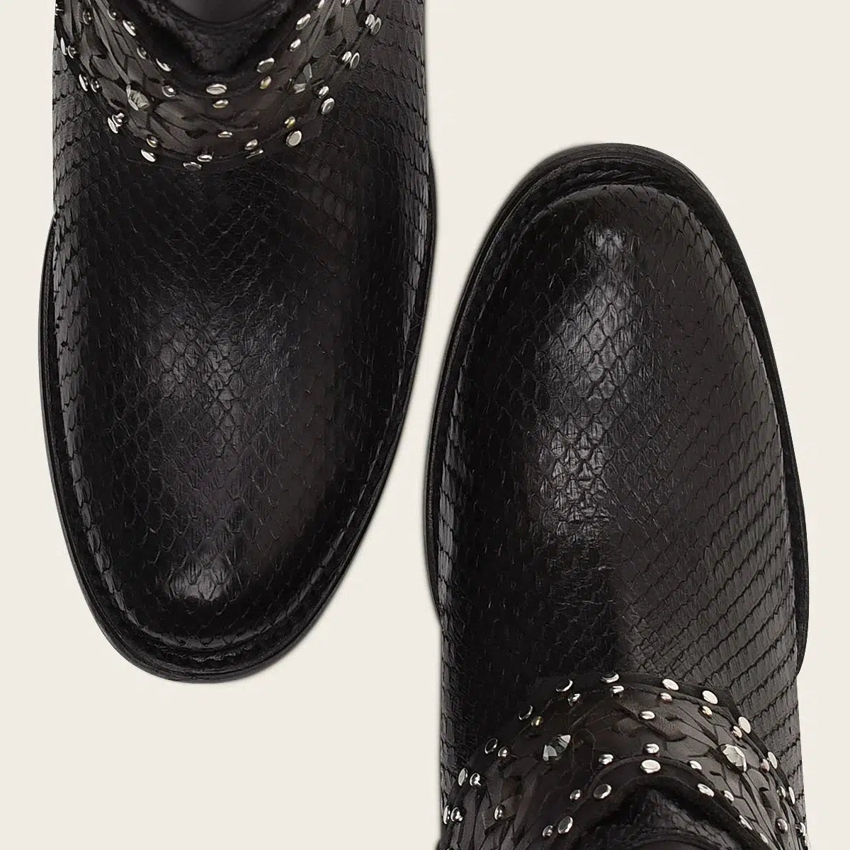 1Z42PH - Cuadra black python cowboy leather ankle boots for women-CUADRA-Kuet-Cuadra-Boots