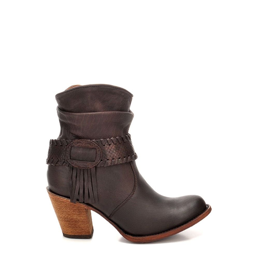 1Z57NP - Cuadra chocolate fashion cowboy leather ankle boots for women-CUADRA-Kuet-Cuadra-Boots