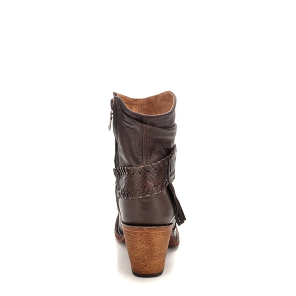 1Z57NP - Cuadra chocolate fashion cowboy leather ankle boots for women-CUADRA-Kuet-Cuadra-Boots