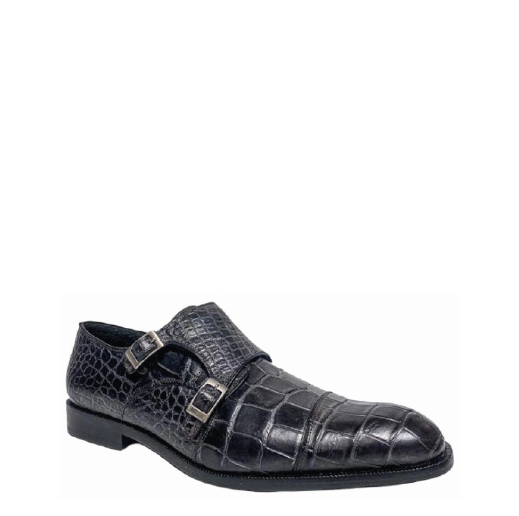 21FLPLP - Cuadra gray dress alligator leather monk strap shoes for men-FRANCO CUADRA-Kuet-Cuadra-Boots