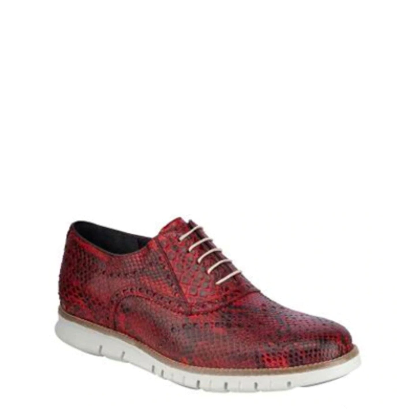 21WPBPB - Cuadra red casual fashion python oxford sneakers for men-FRANCO CUADRA-Kuet-Cuadra-Boots