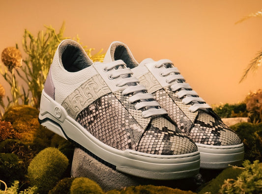 21ZPBPN - Cuadra pink python sneakers for women