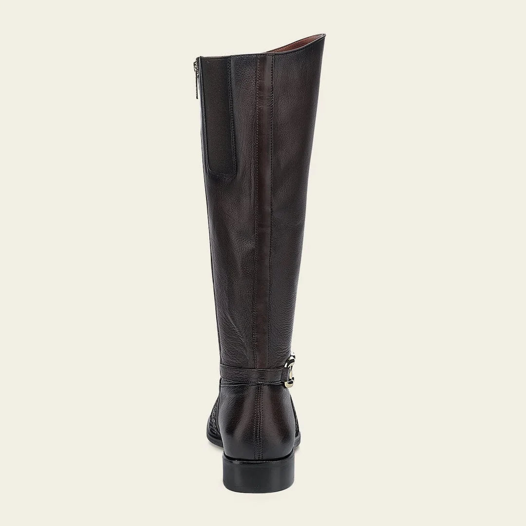 23TPMBD - Franco Cuadra Chocolate Python Skin Riding Boots for Women