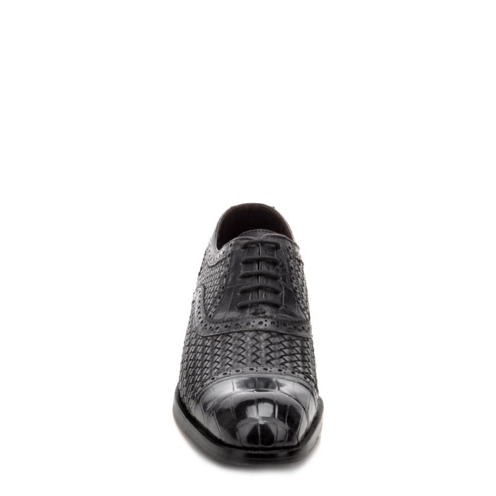 28FLPUE - Cuadra gray dress alligator woven oxford cap toe shoes for men-FRANCO CUADRA-Kuet-Cuadra-Boots