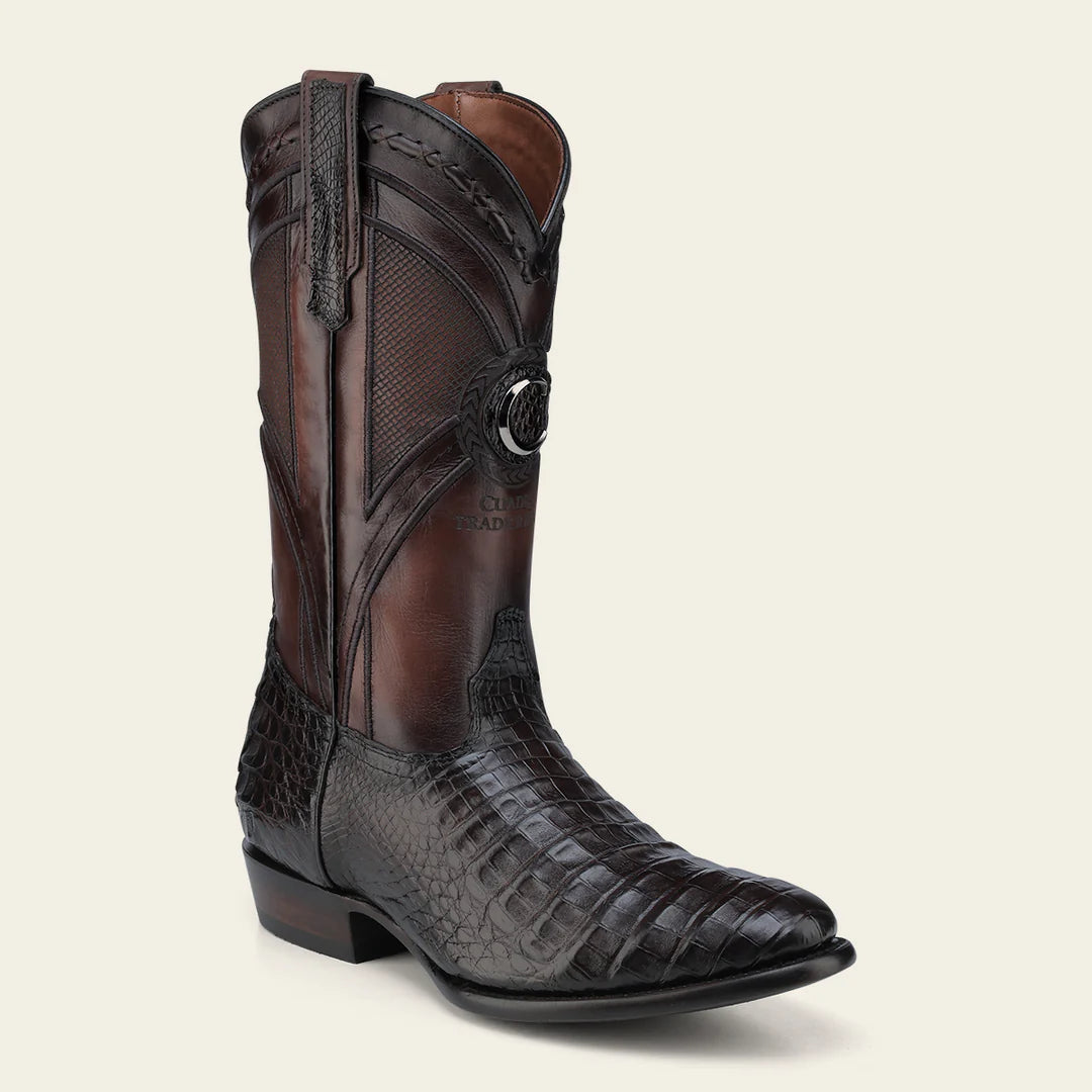 2H0AFY - Cuadra Brown Dress Cowboy Caiman Leather Boots for Men