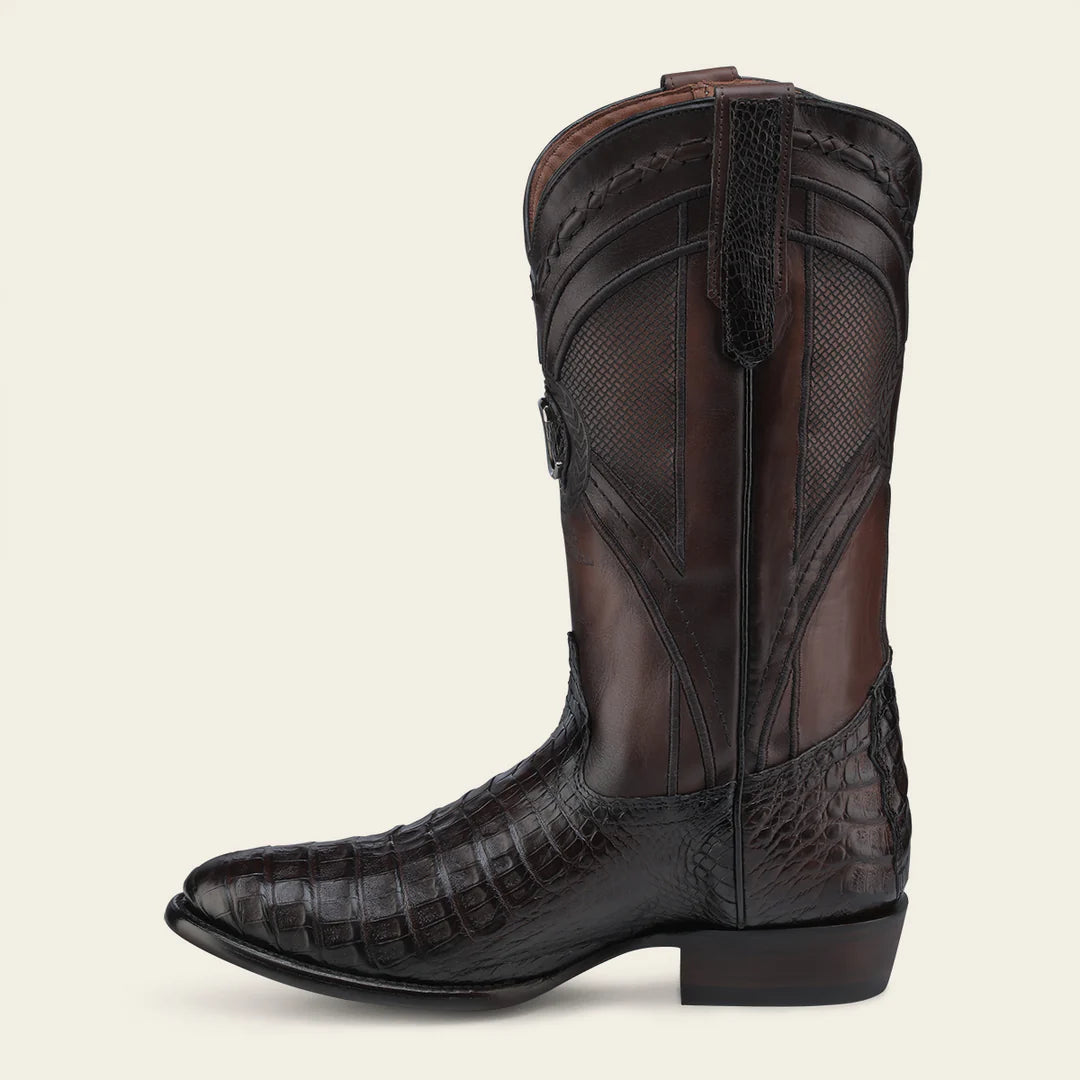 2H0AFY - Cuadra Brown Dress Cowboy Caiman Leather Boots for Men