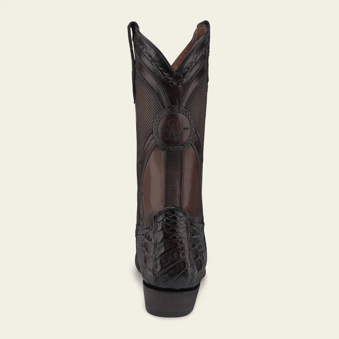 2H0AFY - Cuadra Brown Dress Cowboy Caiman Leather Boots for Men