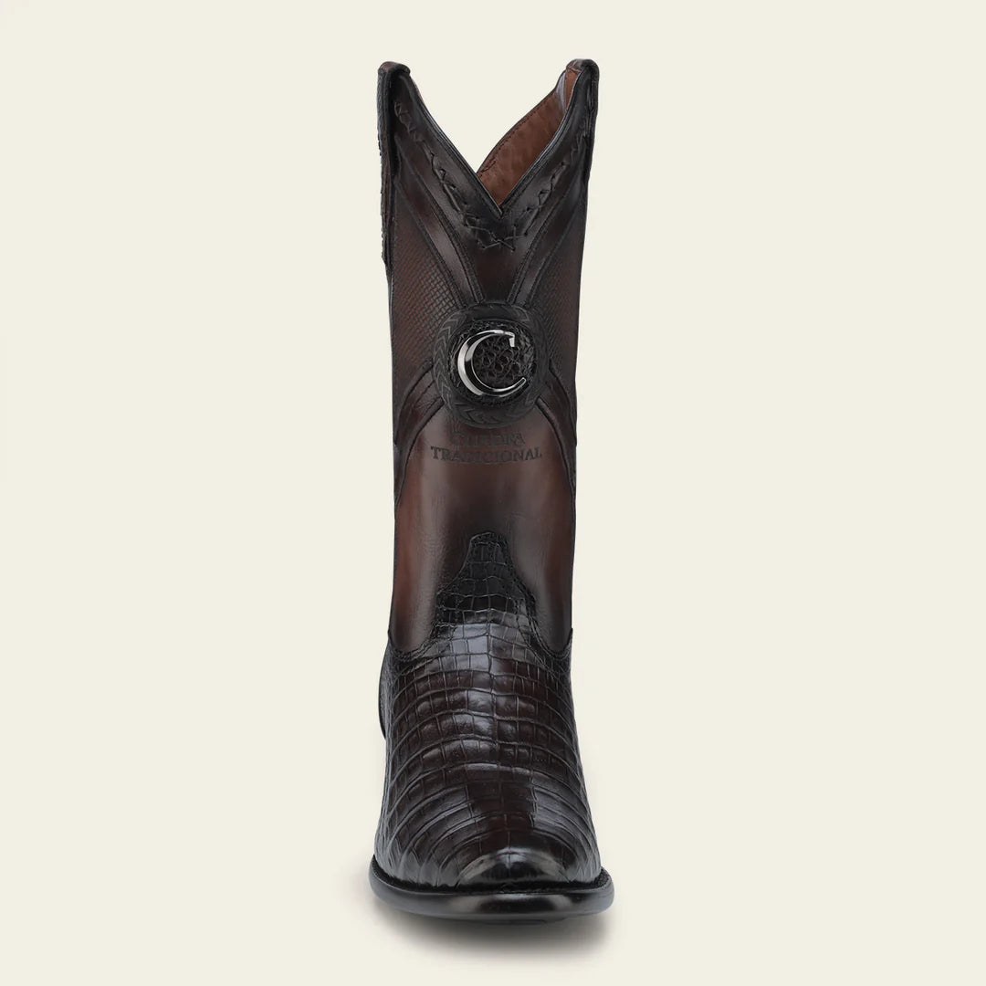 2H0AFY - Cuadra Brown Dress Cowboy Caiman Leather Boots for Men