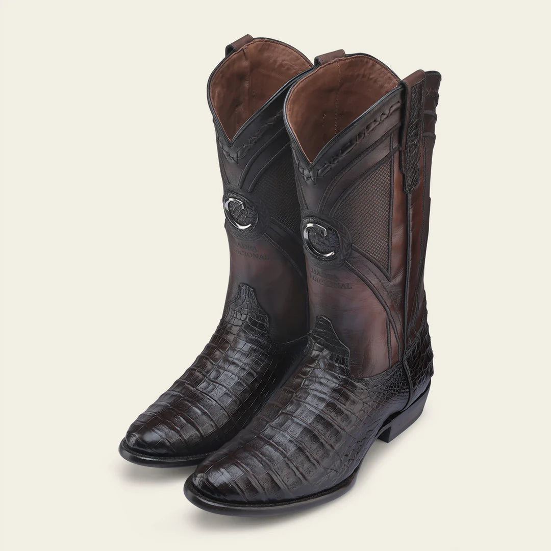 2H0AFY - Cuadra Brown Dress Cowboy Caiman Leather Boots for Men