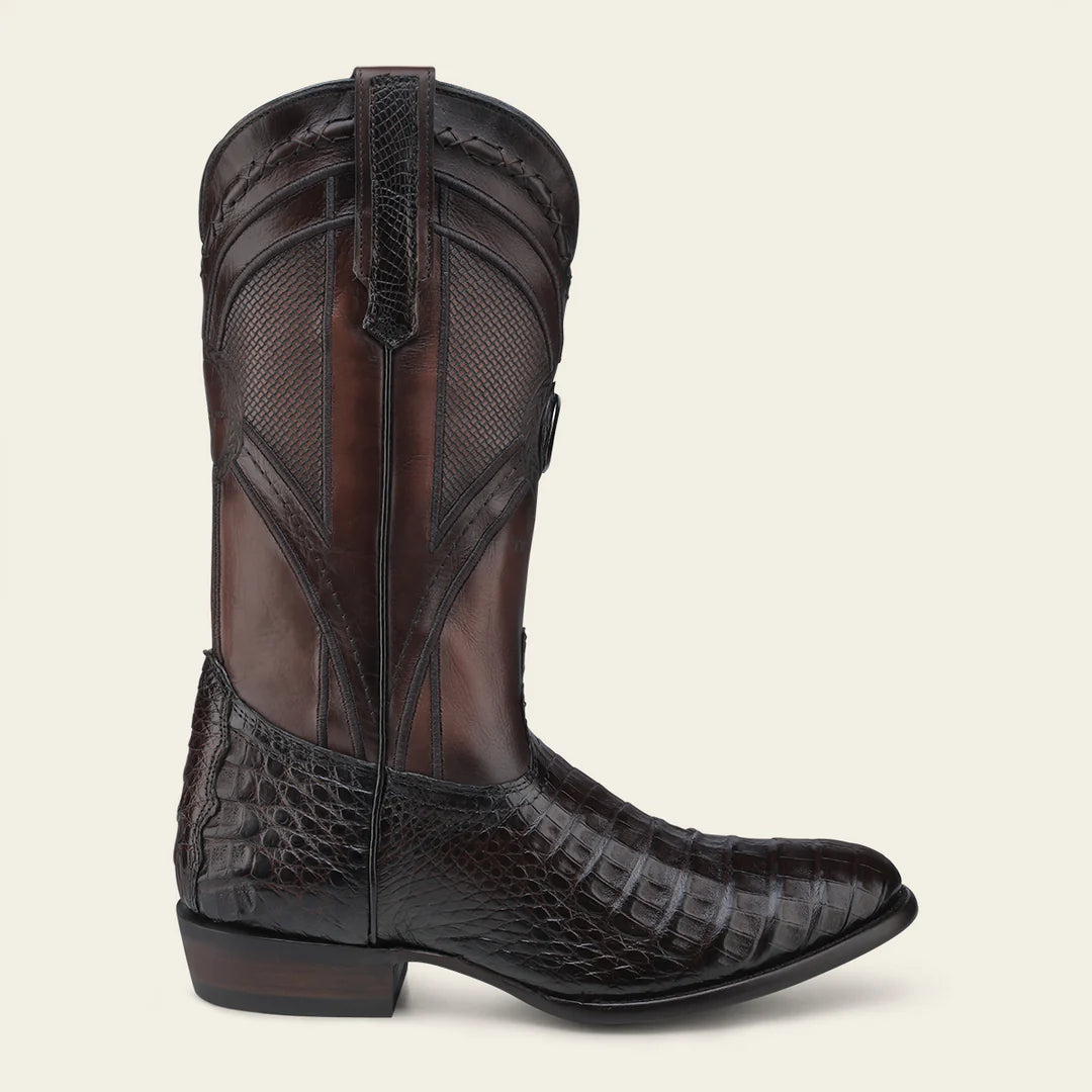 2H0AFY - Cuadra brown dress cowboy caiman leather boots for men