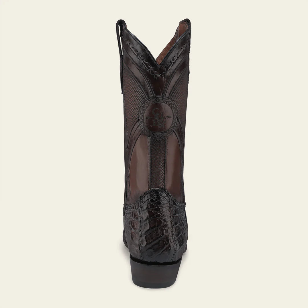 2H0AFY - Cuadra brown dress cowboy caiman leather boots for men