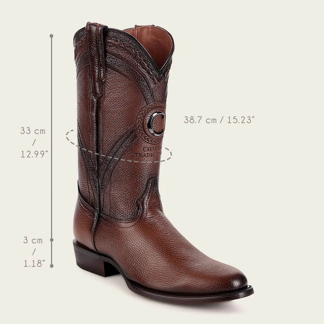 2H0AVE - Cuadra honey dress cowboy deer leather boots for men