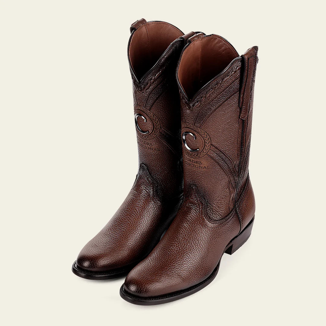 2H0AVE - Cuadra honey dress cowboy deer leather boots for men