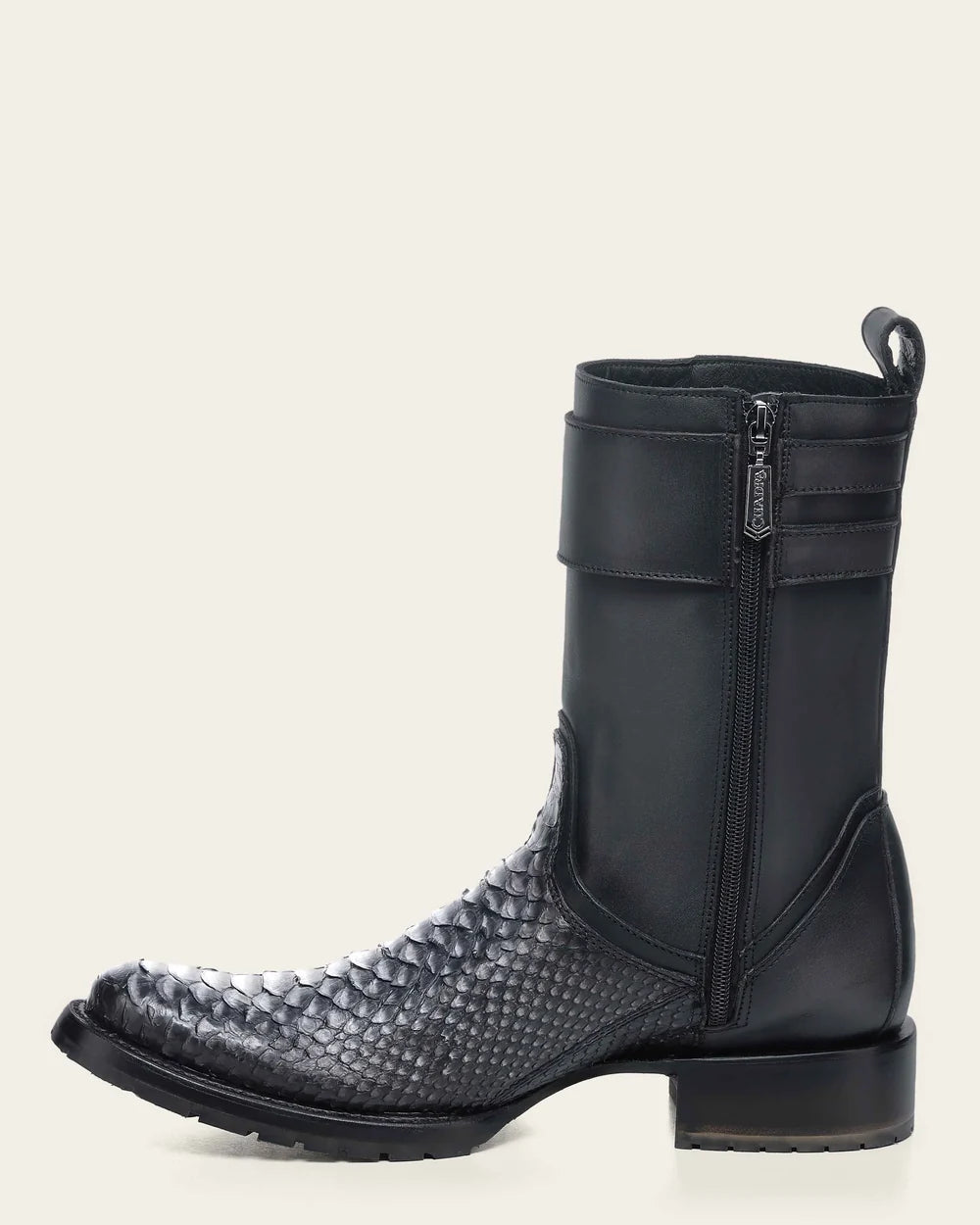 2T57PH - Cuadra gray vintage fashion cowboy python skin mid boots for men