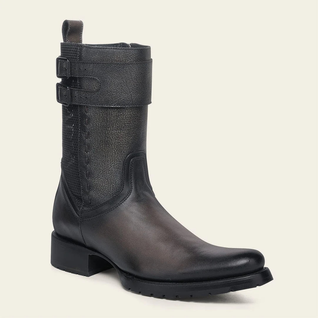 2T57RS - Cuadra brown vintage fashion cowboy cowhide leather mid boots for men