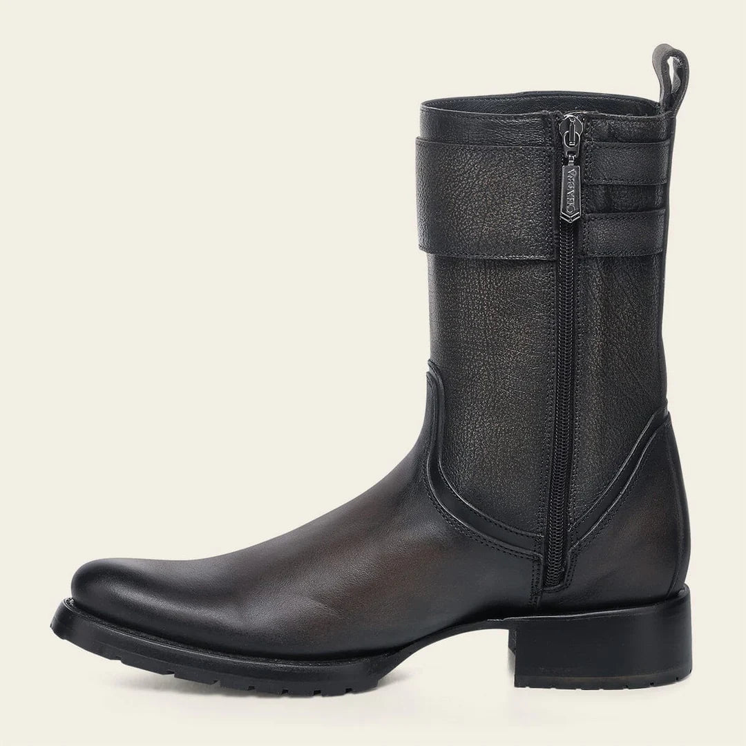 2T57RS - Cuadra brown vintage fashion cowboy cowhide leather mid boots for men