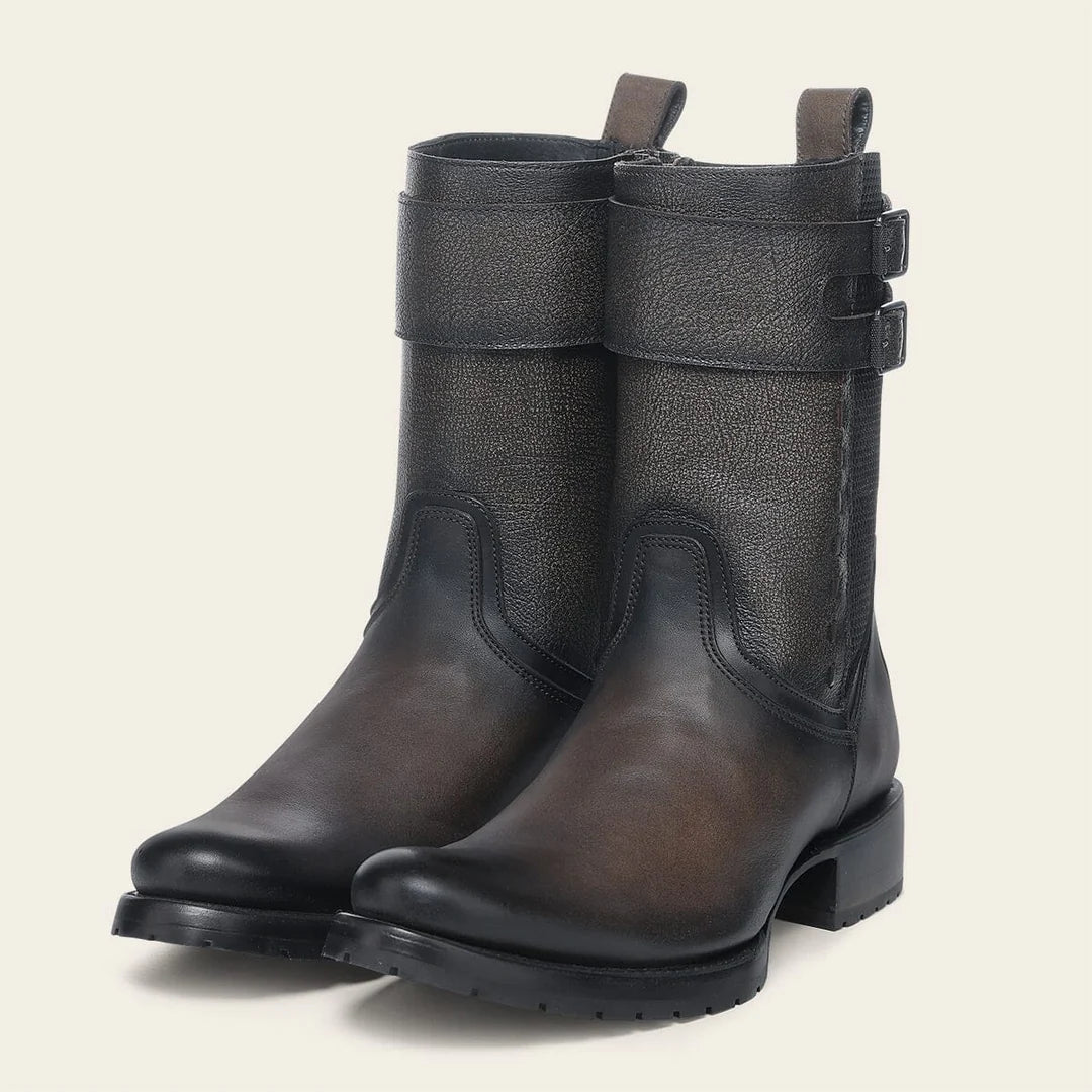 2T57RS - Cuadra brown vintage fashion cowboy cowhide leather mid boots for men