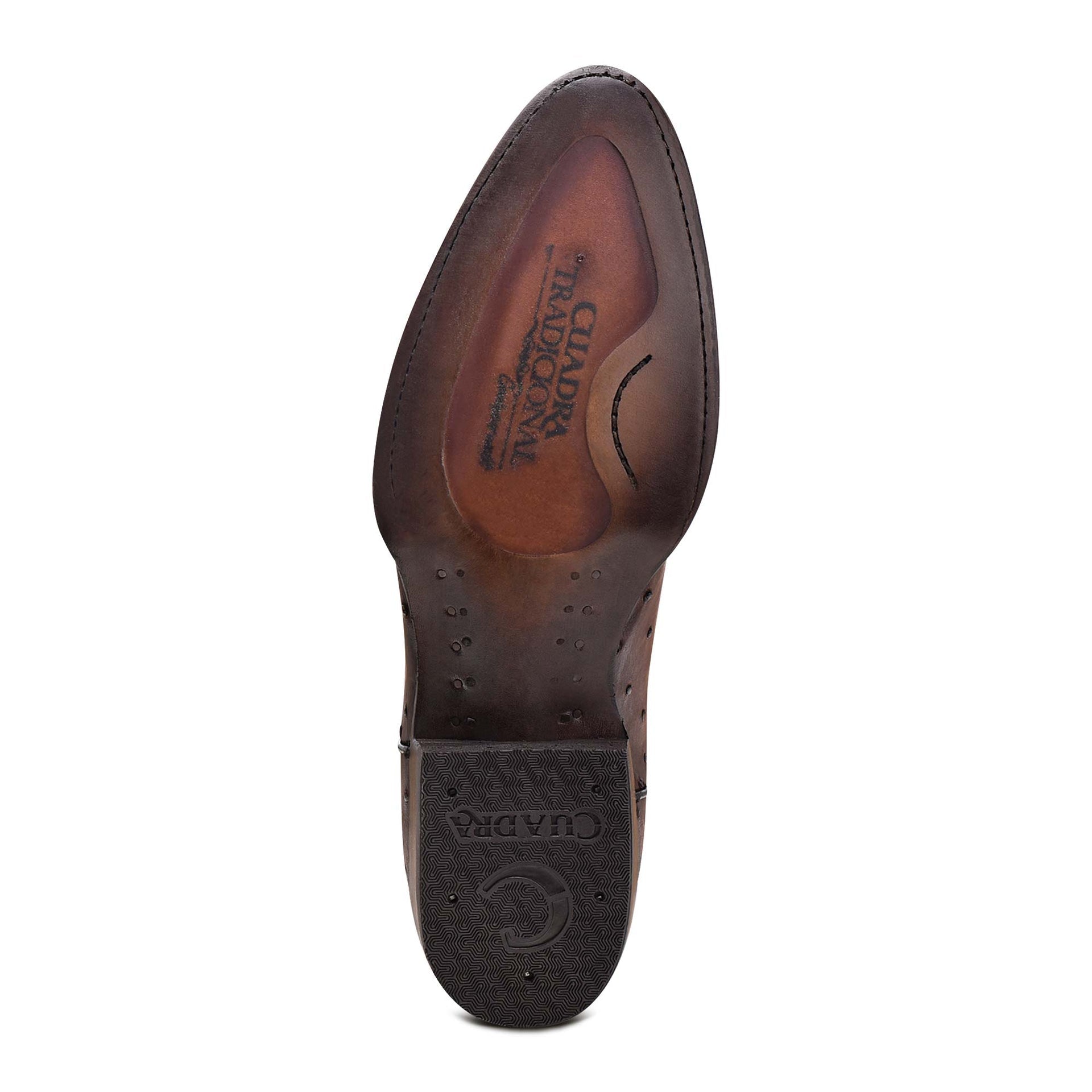 2C1NA1 - Cuadra chestnut brown dress cowboy ostrich leather boots for men-CUADRA-Kuet-Cuadra-Boots