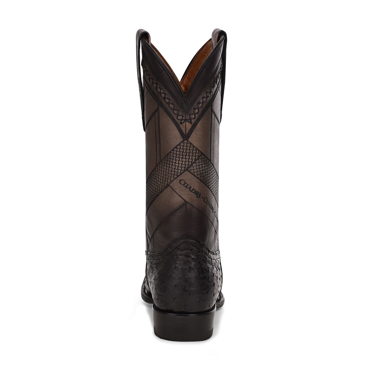 2C2FA1 - Cuadra black dress cowboy ostrich leather boots for men-Kuet.us