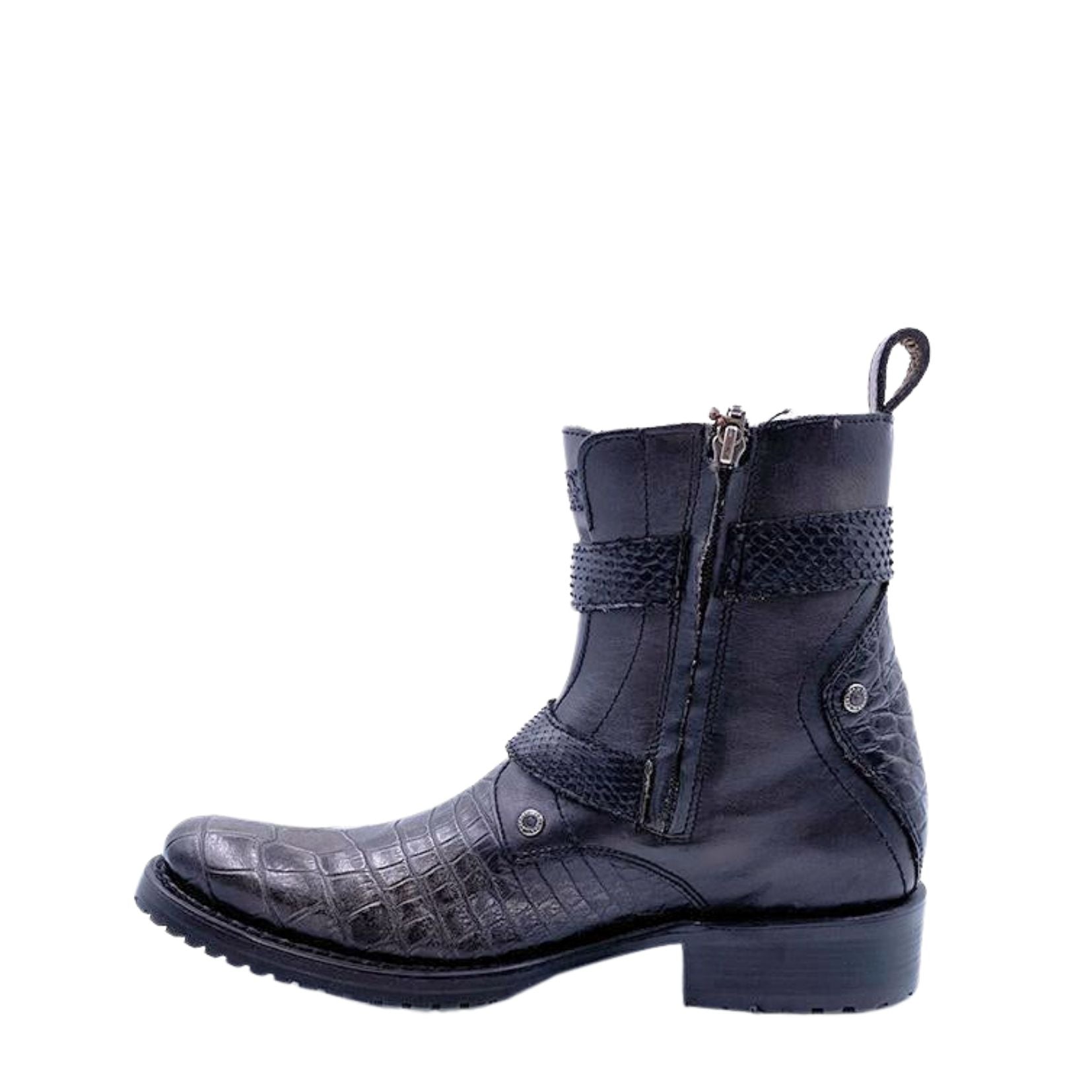 2T13AP - Cuadra oxford vintage fashion alligator leather ankle boots for men-CUADRA-Kuet-Cuadra-Boots
