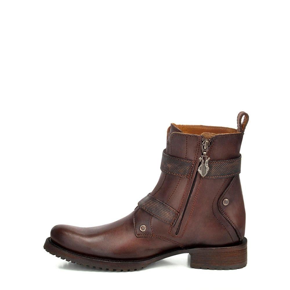2T13CS - Cuadra brown vintage fashion cowboy leather ankle boots for men-Kuet.us