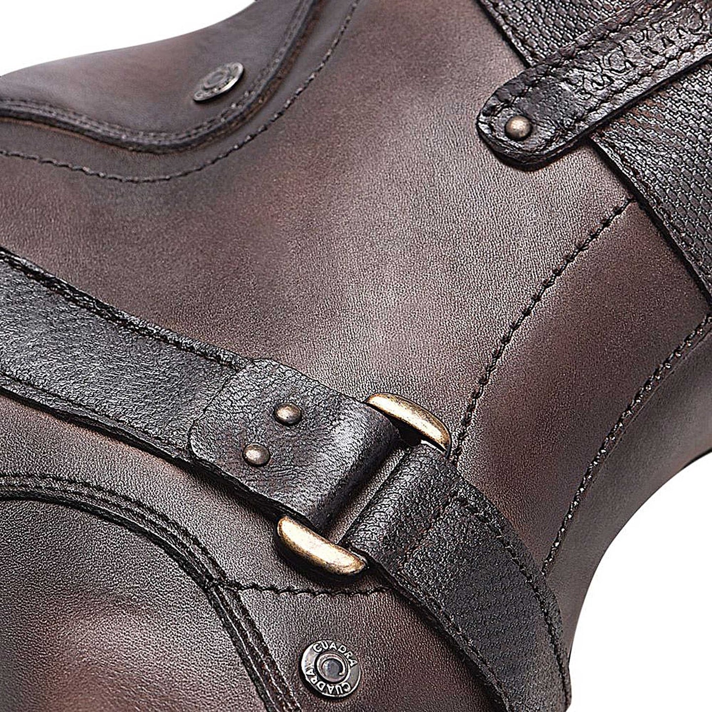 2T13CS - Cuadra brown vintage fashion cowboy leather ankle boots for men-CUADRA-Kuet-Cuadra-Boots