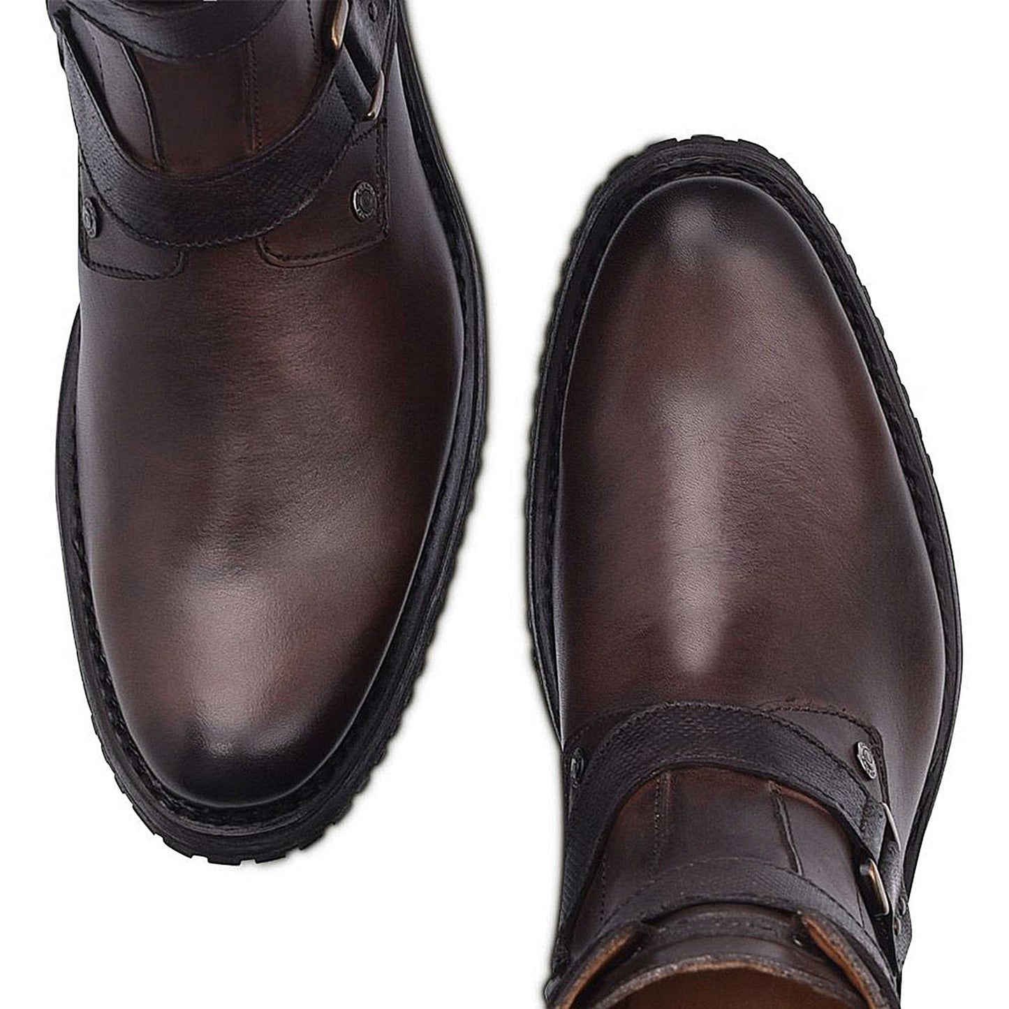 2T13CS - Cuadra brown vintage fashion cowboy leather ankle boots for men-CUADRA-Kuet-Cuadra-Boots