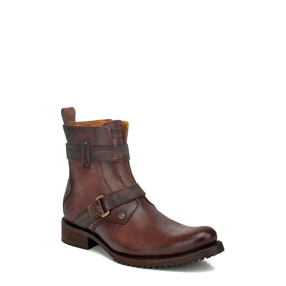 2T13CS - Cuadra brown vintage fashion cowboy leather ankle boots for men-Kuet.us