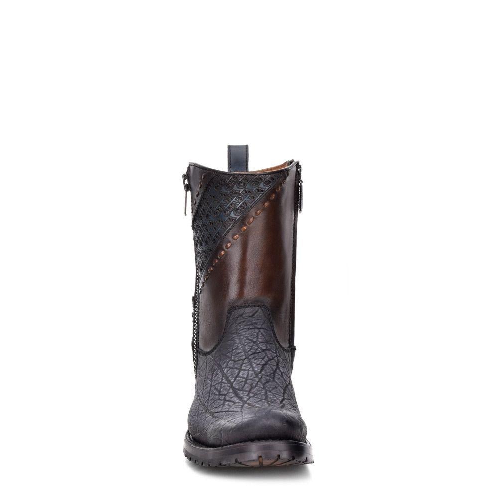 2T1EEL - Cuadra black vintage fashion cowboy elephant ankle boots for men-CUADRA-Kuet-Cuadra-Boots