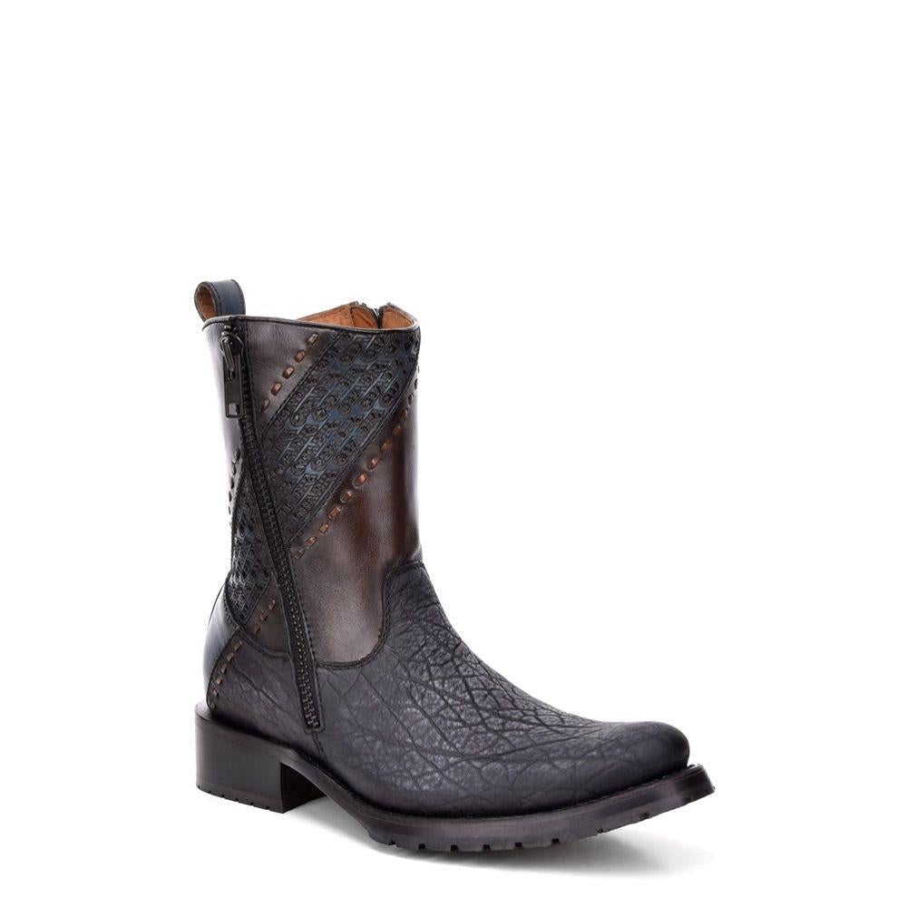 2T1EEL - Cuadra black vintage fashion cowboy elephant ankle boots for men-Kuet.us
