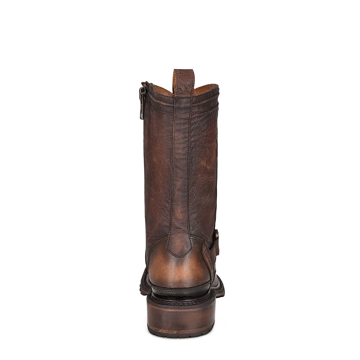 2T2KCT - Cuadra brown vintage fashion cowboy bull neck mid boots for men-Kuet.us