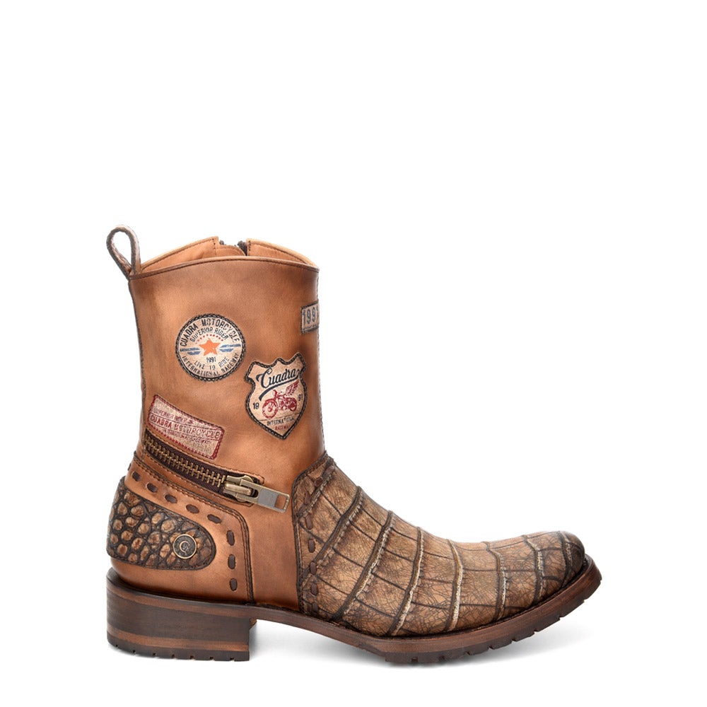 2T38AL - Cuadra sand casual fashion alligator ankle boots for men-Kuet.us
