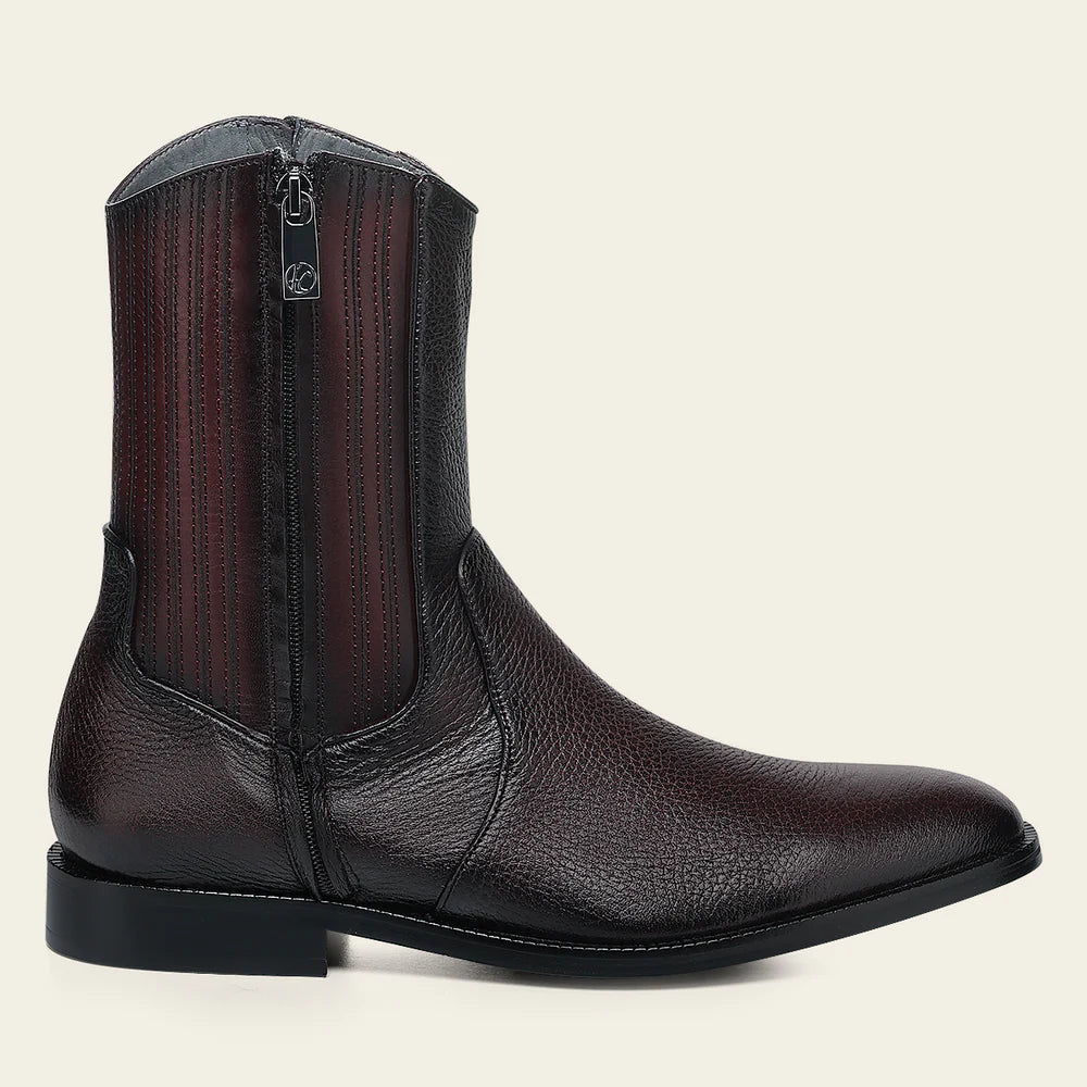 30JVNTS - Cuadra Wine Dress Casual Deer Leather Ankle Boots for Men