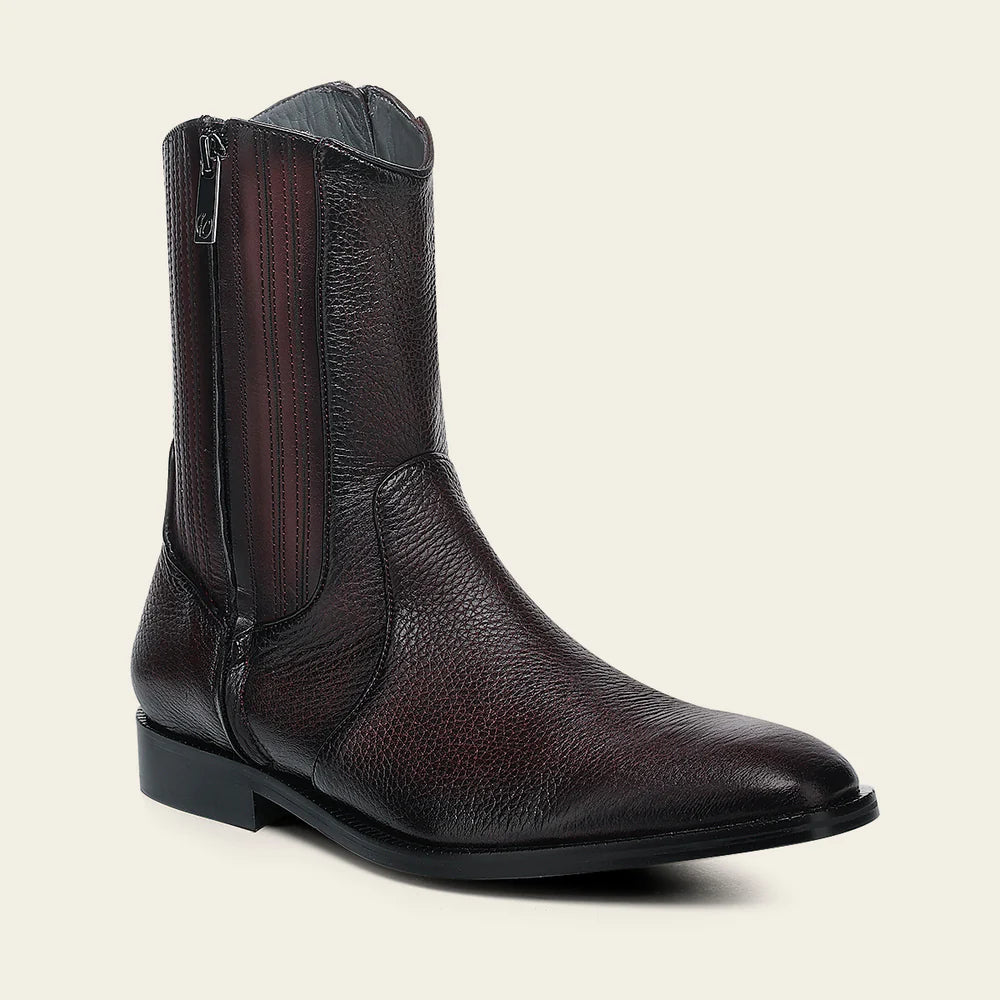 30JVNTS - Cuadra Wine Dress Casual Deer Leather Ankle Boots for Men