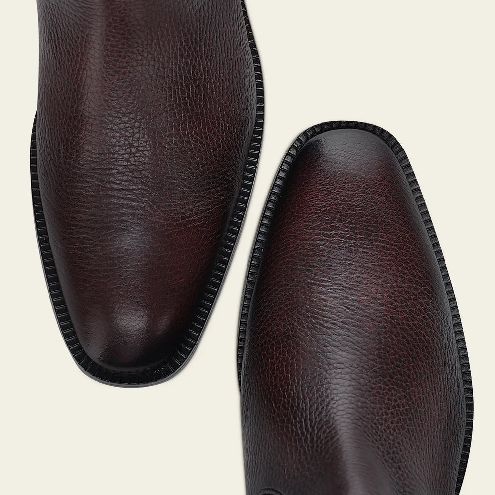 30JVNTS - Cuadra wine dress casual deer leather ankle boots for men