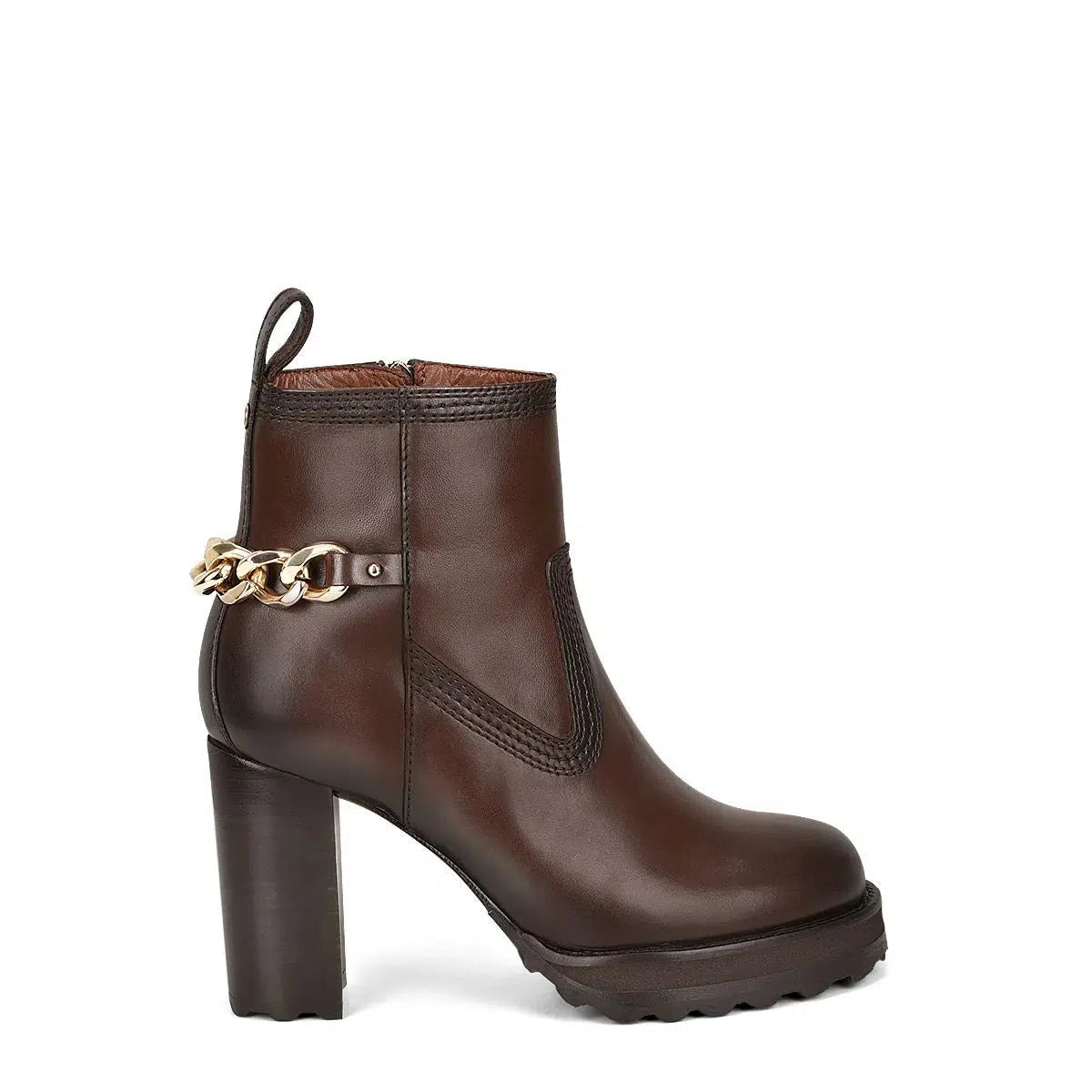 30CTSTS - Cuadra chocolate casual fashion leather plain high heel ankle boots for women-FRANCO CUADRA-Kuet-Cuadra-Boots