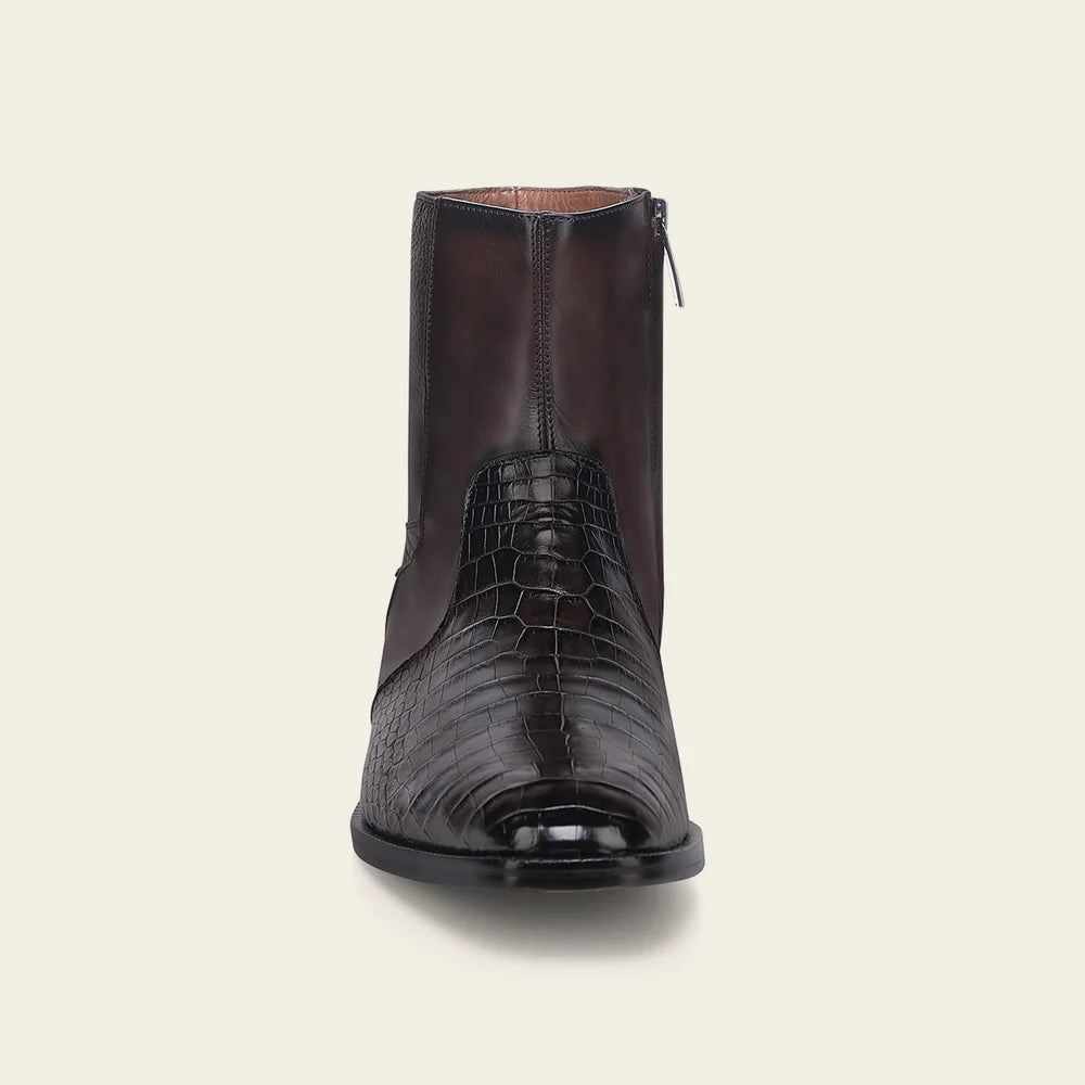 31JLPBI - Franco Cuadra brown dress casual alligator leather ankle boots for men