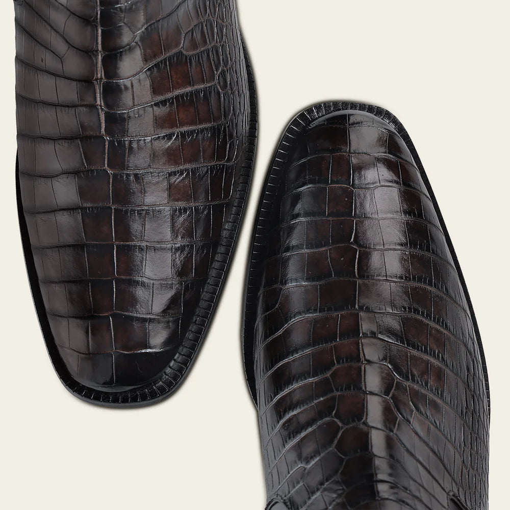 31JLPBI - Franco Cuadra Brown Dress Casual Alligator Leather Ankle