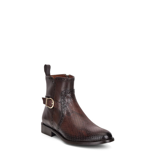 32TPBTS - Cuadra chocolate casual dress python ankle boots for women-CUADRA-Kuet-Cuadra-Boots