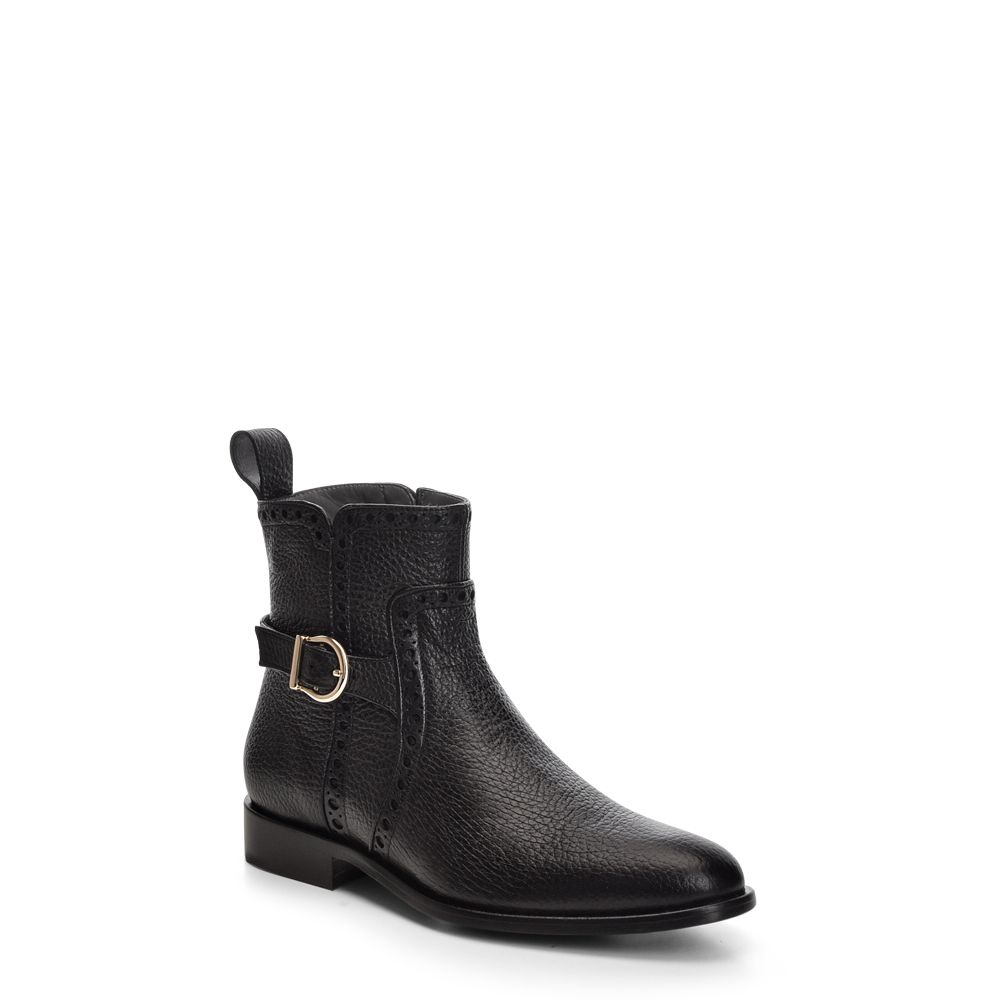 32TVNVN - Cuadra black casual dress deer leather ankle boots for women-Kuet.us