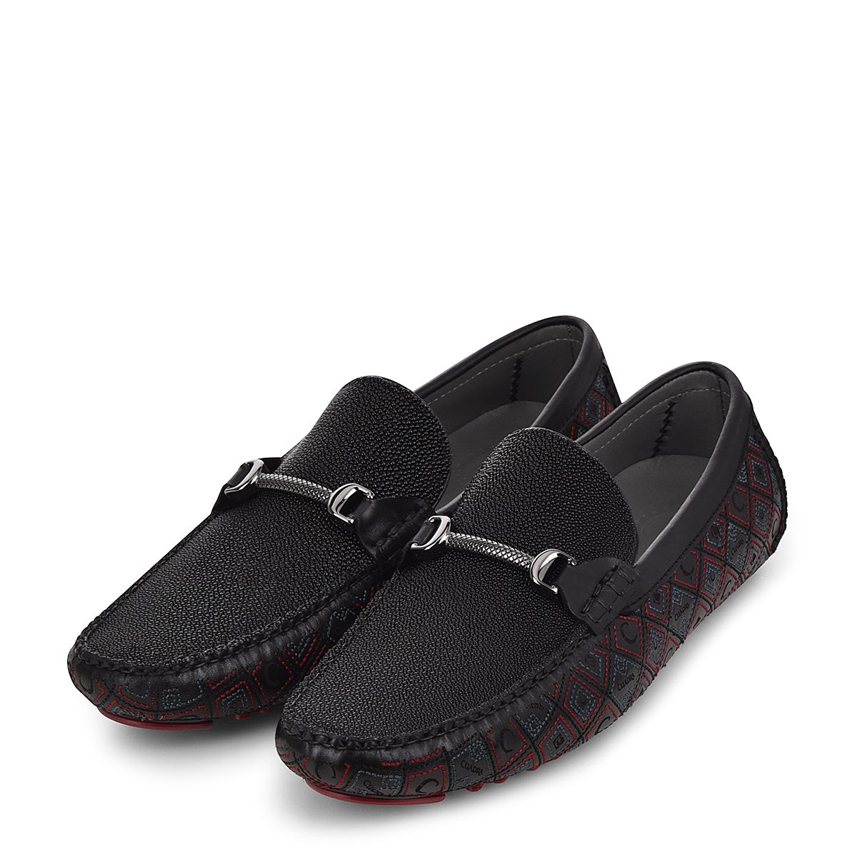 35VMTTS - Cuadra black casual fashion stingray leather bit driving moccasins for men-Kuet.us