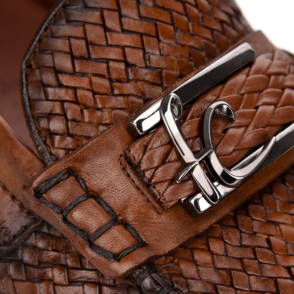 37VTETV - Cuadra almond casual fashion woven leather driver for men-Kuet.us