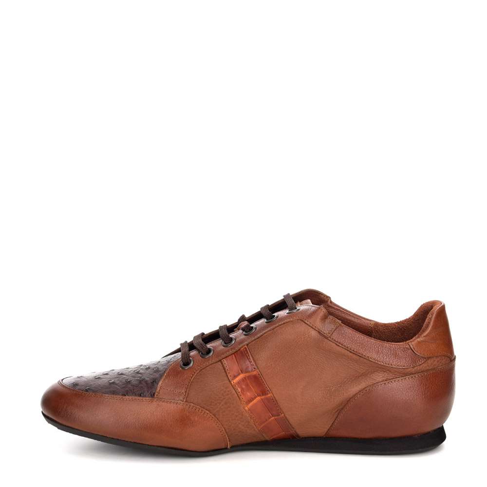 38KAVBM - Cuadra tobacco casual fashion ostrich leather sneakers for men-Kuet.us