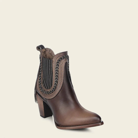 3F0KRS- Cuadra brown cowhide ankle boots for women