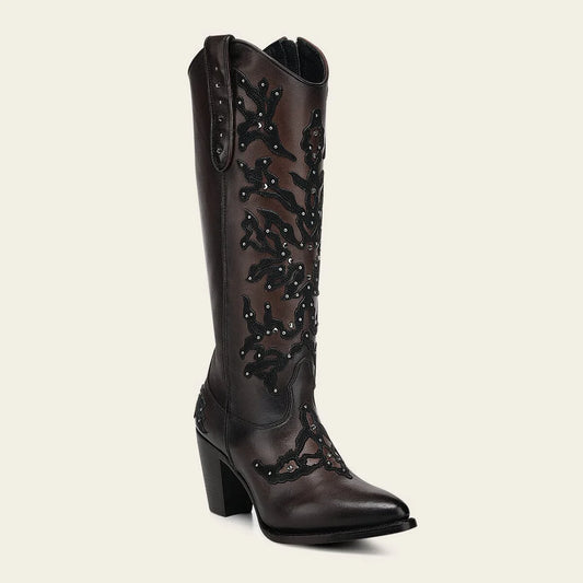 3F0ZRS - Cuadra chocolate cowhide ankle boots for women