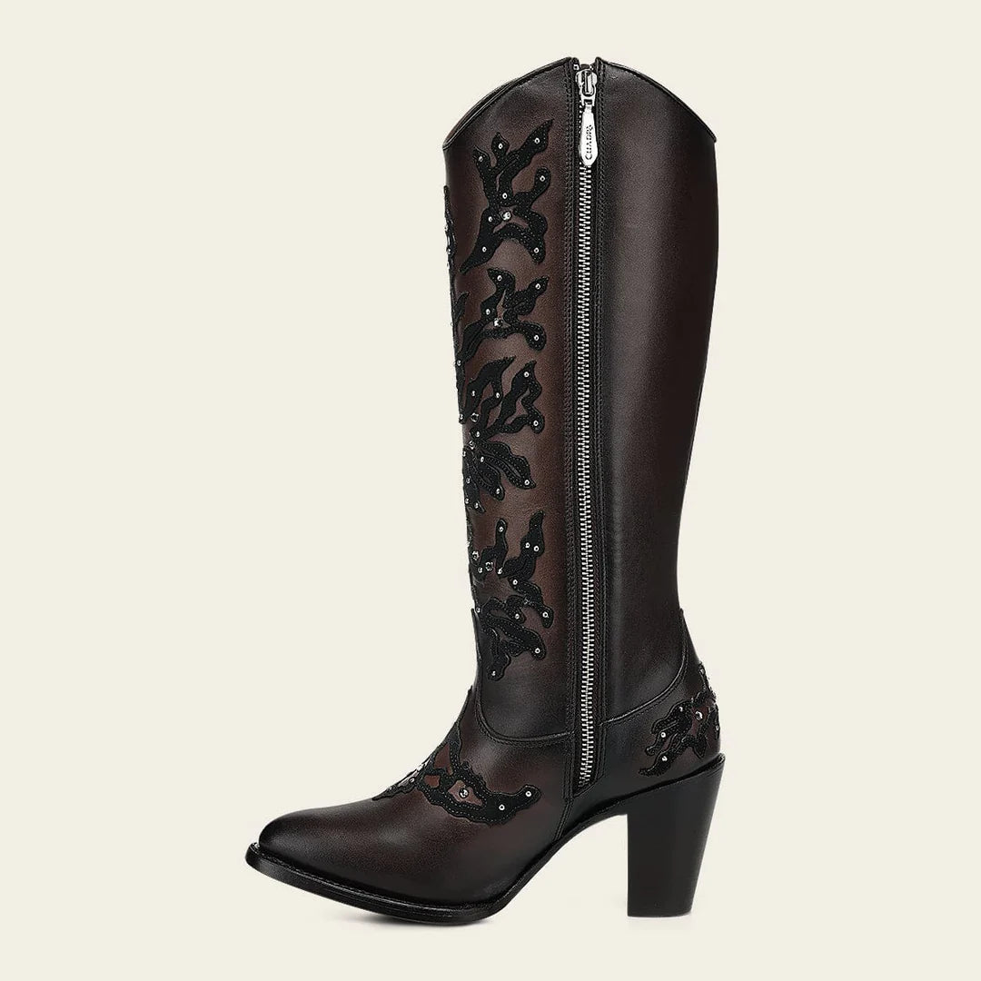 3F0ZRS - Cuadra chocolate cowhide ankle boots for women